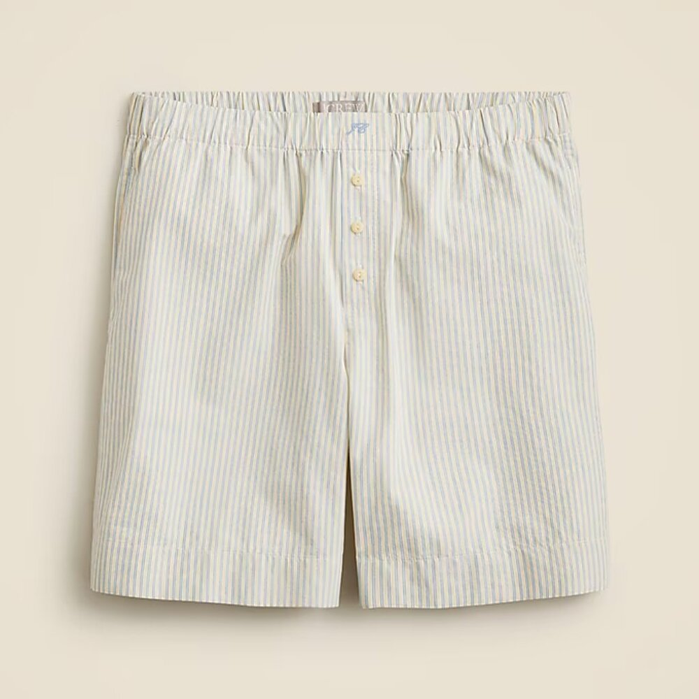 J. Crew Striped Pajama Shorts - Cream and Blue